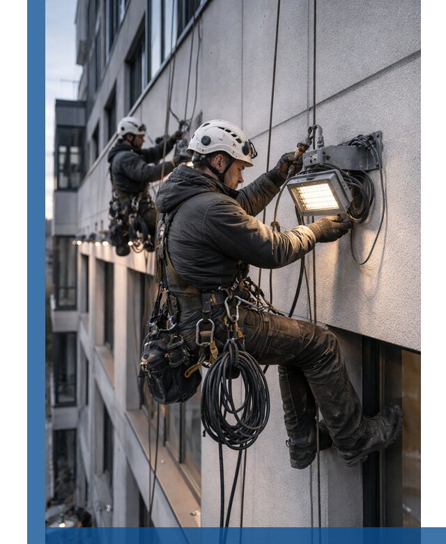 Монтаж фасадного освещения в Пыти-Яхах установка и подключение