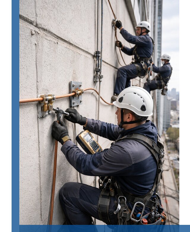 Монтаж системы заземления здания и молниезащиты в Пыти-Яхах