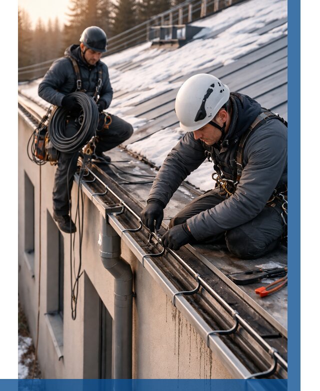 Монтаж греющего кабеля на кровле в Пыти-Яхах от 458 р. | ВЫСОТНИК-Пть
