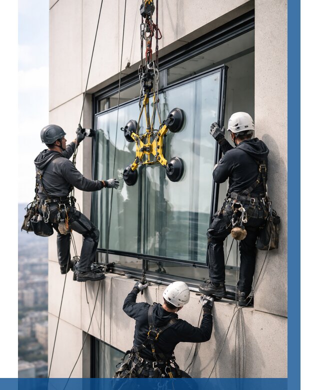 Монтаж стеклопакетов на высоте в Пыти-Яхах от 3255 р. | ВЫСОТНИК-Пть