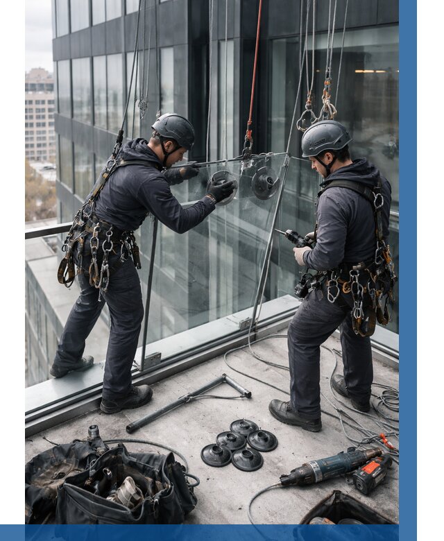 Монтаж стеклянных ограждений в Пыти-Яхах от 2543 р. | ВЫСОТНИК-Пть