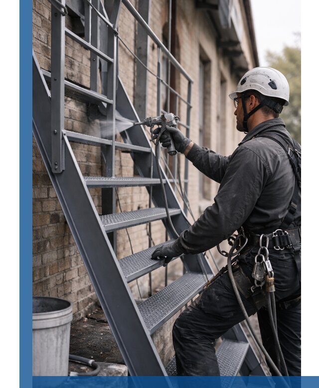 Покраска и антикоррозионная защита пожарных лестниц в Пыти-Яхах