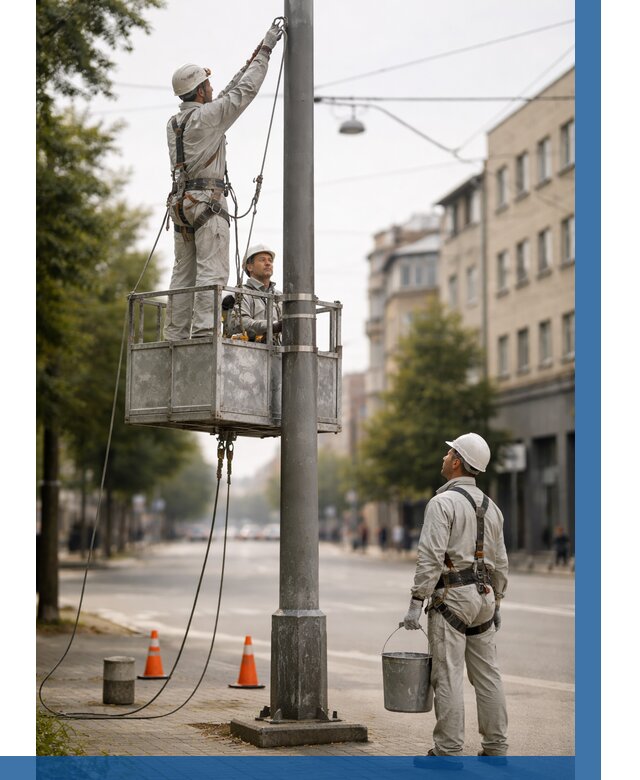Покраска опор освещения в Пыти-Яхах от 5087 р. | ВЫСОТНИК-Пть