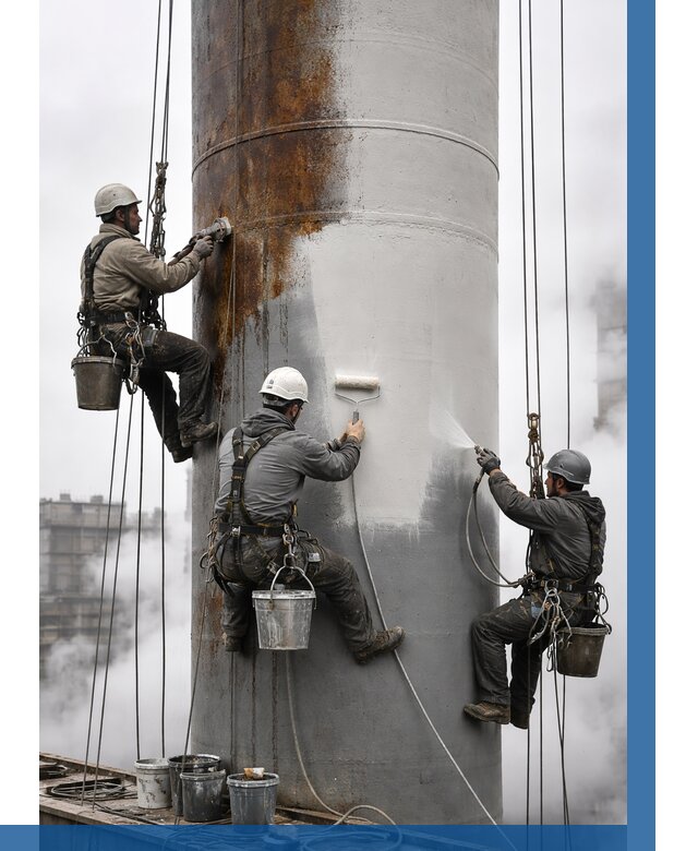 Покраска дымовых труб в Пыти-Яхах от 8647 р. | ВЫСОТНИК-Пть