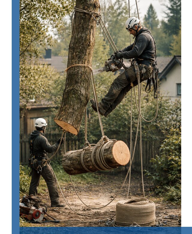 Валка деревьев частями в Пыти-Яхах, безопасно и аккуратно