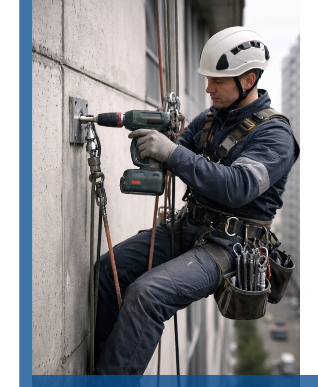 Установка анкерных точек для высотных работ в Пыти-Яхах