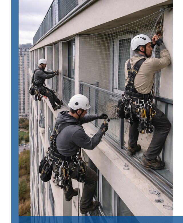 Профессиональный монтаж защитной сетки от птиц в Пыти-Яхах